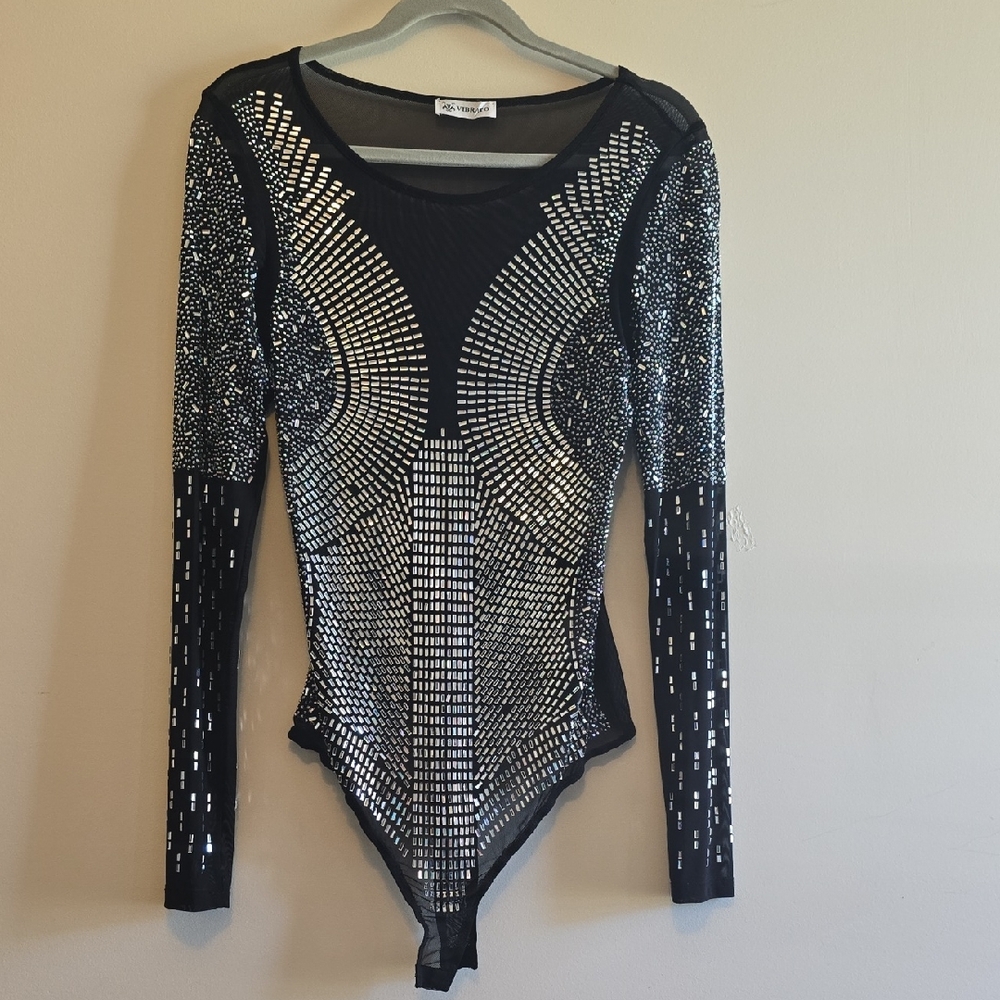 Black and Silver Glam Bodysuit
